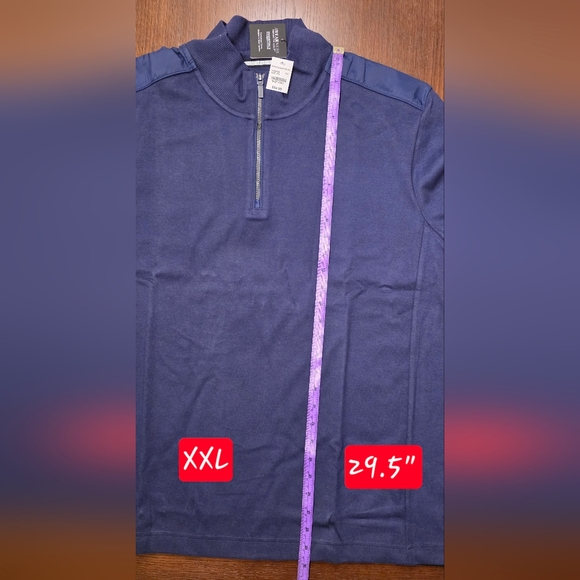 NEW Kenneth Cole Navy Slim Fit Performance Quarter 1/4 Zip Pullover Sweatshirt - Picture 4 of 5